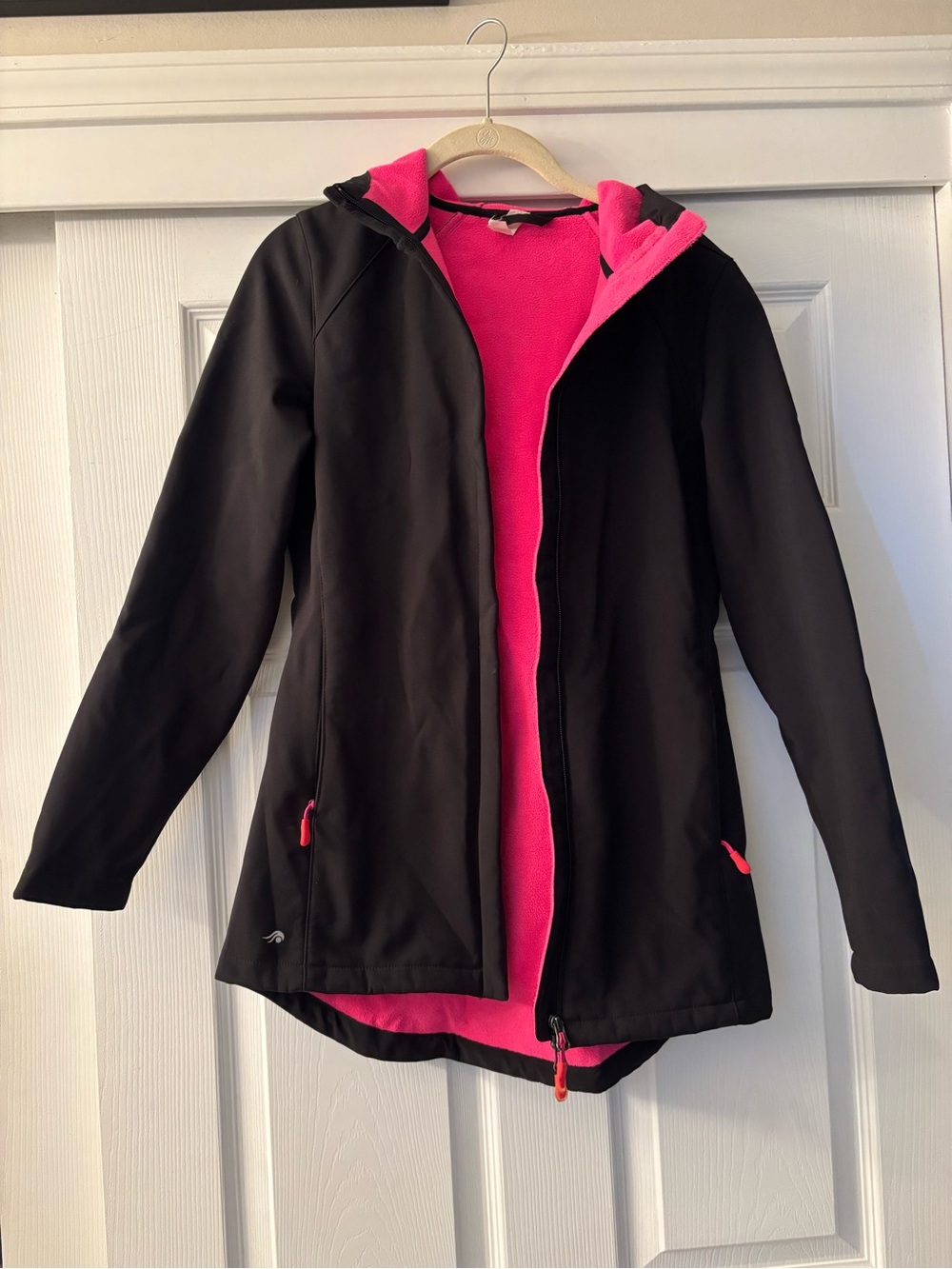 Ideology Black Ski Jacket with Hot Pink Lining